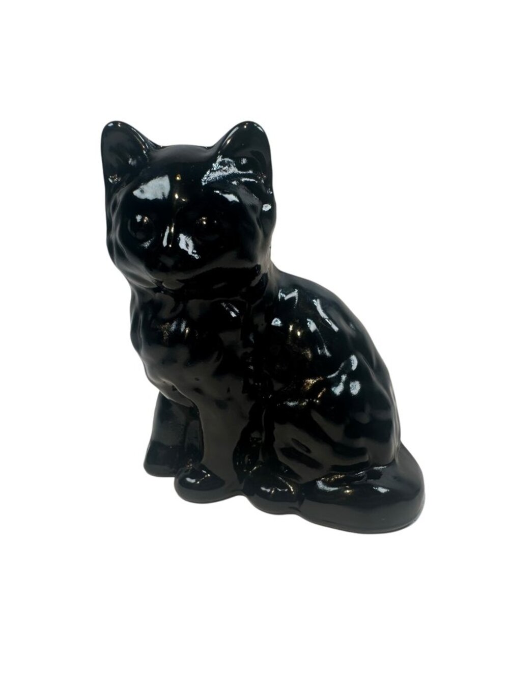 Mosser Black Cat Glass Kitten Figurine Decorative Marked New USA